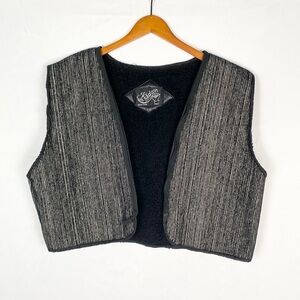 Kadosh Black Textured Vest New York Italy Jacket Thick Size‎ XL